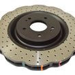 Load image into Gallery viewer, DBA 2003 Mitsubishi Lancer Evolution Front 4000 Series Drilled Wavey Rotor - Back View