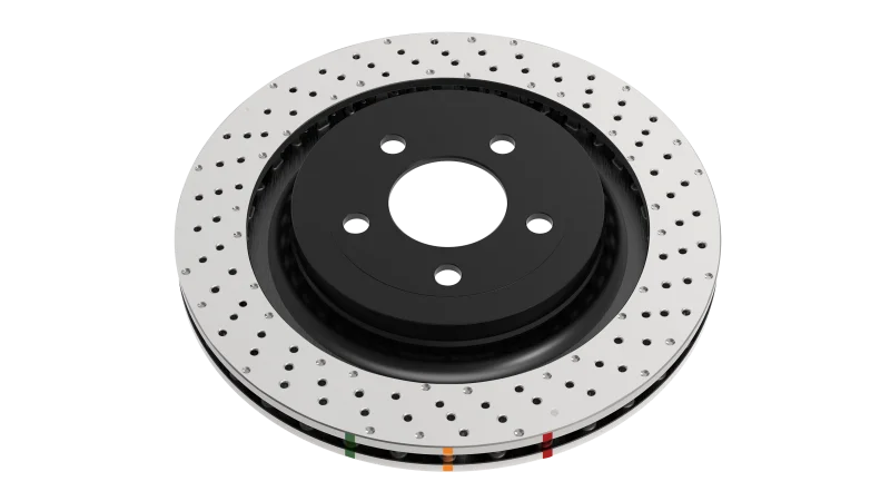 DBA 2003 Mitsubishi Lancer Evolution Front 4000 Series Drilled Wavey Rotor - Installation View