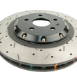 Load image into Gallery viewer, DBA 2010+ Camaro V8 SS Front Drilled &amp; Slotted 5000 Series 2 Piece Rotor Assembled w/ Black Hat - Side View
