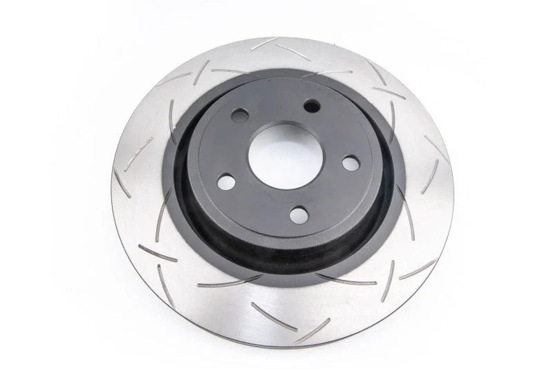 DBA 2011-2014 Jeep Grand Cherokee SRT8 Front Slotted T3 4000 Survival Series Uni-Directional Rotor - Side View