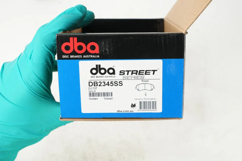 DBA 2018 Nissan Rogue (295mm Front Rotor Excl Hybrid) Street Series Front Brake Pads - Side View