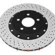 Load image into Gallery viewer, DBA 2022+ Volkswagen Golf R Mk8 5000 Series Cross Drilled &amp; Dimpled 2 Piece Front Brake Rotor