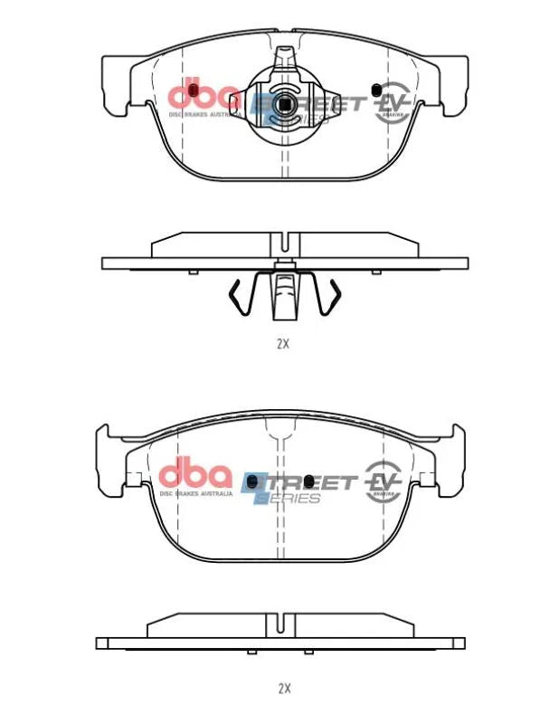 DBA 22-23 Volvo C40 Front SSEV Street Series Brake Pads - Installation View