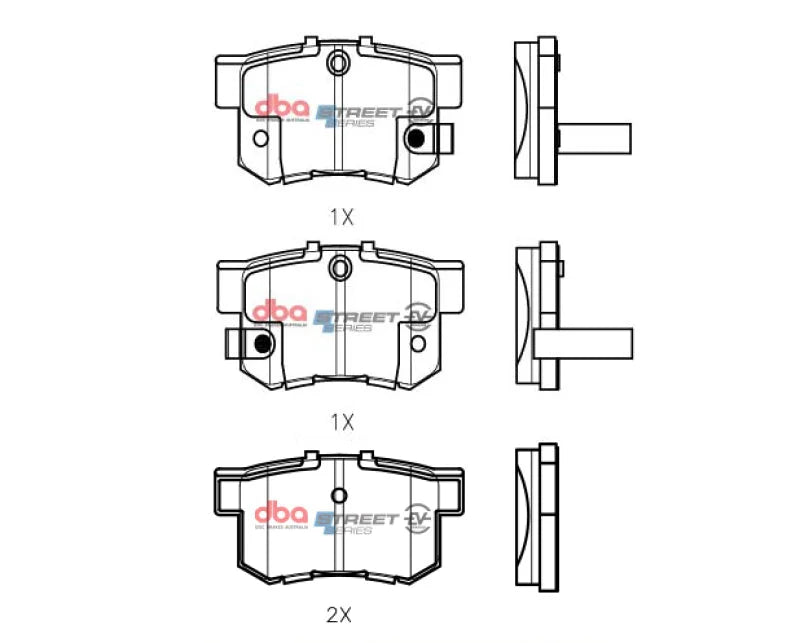DBA 4 Cyl Rear SSEV Street Series Brake Pads fits 1997-1999 Acura CL / 2016-2020 Acura ILX / 1998-2001 Acura Integra / 200...