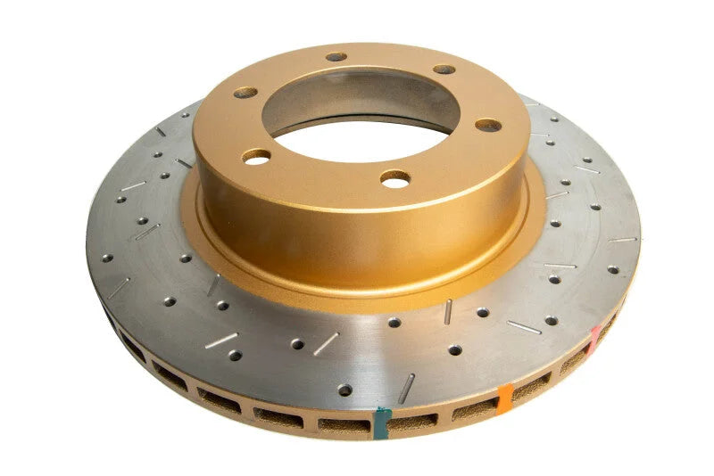 DBA 7/96+Toyota Landcruiser 90 Series Front Drilled & Slotted 4000 Series Rotor - Side View