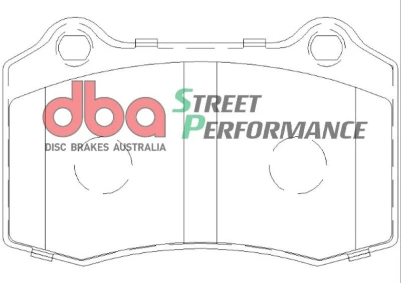 DBA 92-02 Dodge Viper Front SP Performance Brake Pads - Side View