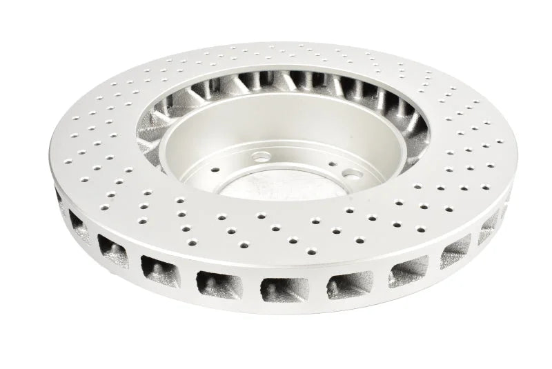 DBA 94-95 Porsche 911 Carrera 4 (Excl Turbo Look) Front Left En-Shield OE Drilled Rotor - Side View