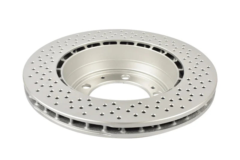 DBA 94-95 Porsche 911 Carrera 4 Rear En-Shield OE Drilled Rotor - Side View