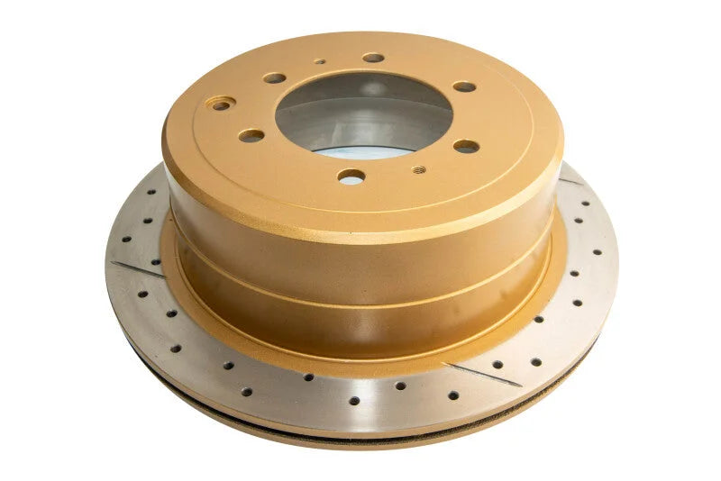 DBA 96-97 Lexus LX450 / 8/92+ Toyota Landcruiser Rear Drilled & Slotted Street Series Rotor - Side View