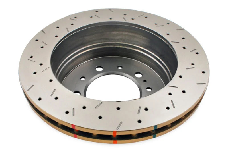 DBA 98-05 Lexus LX 470 / 98+ Toyota Landcruiser 100 Series Rear Drilled & Slotted 4000 Series Rotor - Back View