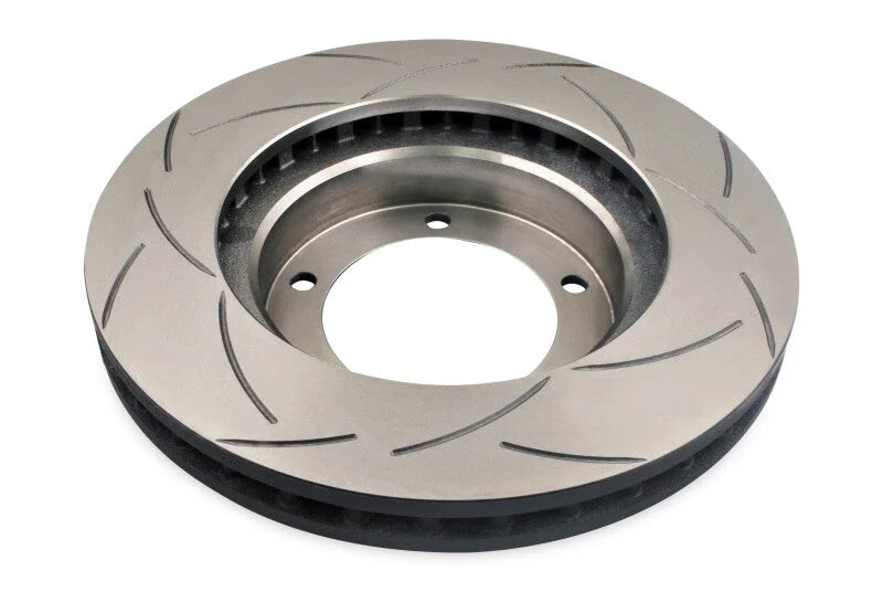 DBA 98-06 Toyota 70 Landcruiser (Reverse Mount) 4X4 Survival T2 Slotted Front Brake Rotor - Back View