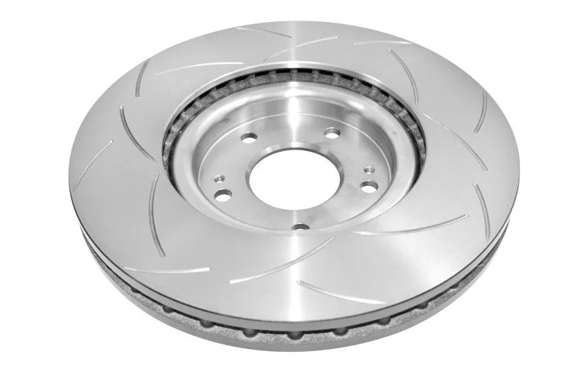 DBA 98-08 Mitsubishi EVO V-IX Front Slotted T2 Street Series Rotor - Side View