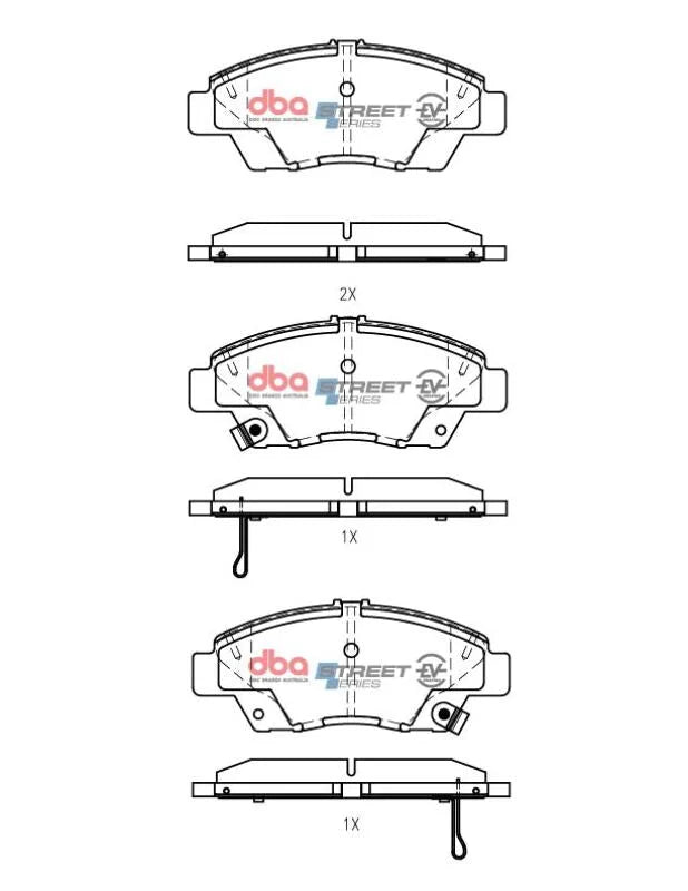 DBA Front SSEV Street Series Brake Pads fits 2010-2014 / 2016 / 2018 Honda CR-Z / Fit - Installation View