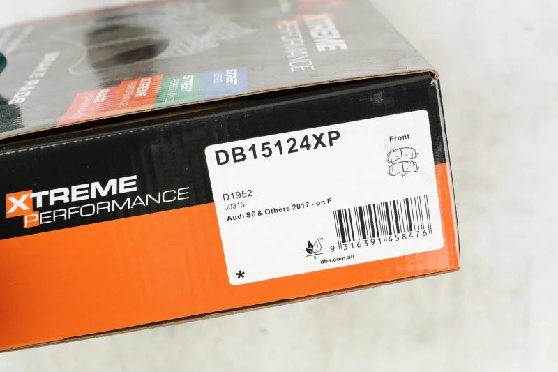 DBA Front XP Performance Brake Pads (w/400mm Front Rotor) fits 2019-2021 Audi A8 Quattro - Side View