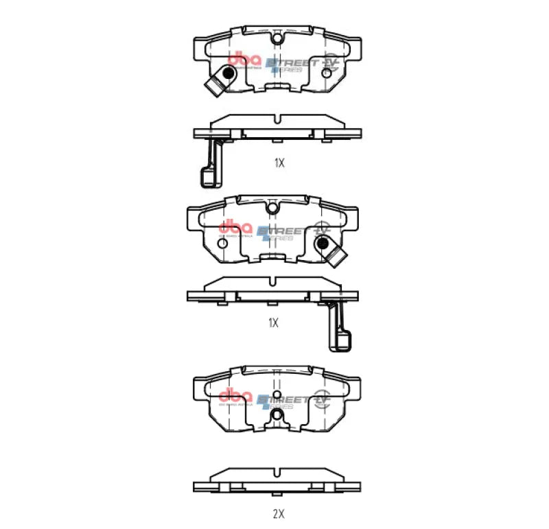 DBA Rear SSEV Street Series Brake Pads fits 1990-2001 Acura Integra / 1998-2001 Acura Integra GS / 1998 Acura Integra RS /...