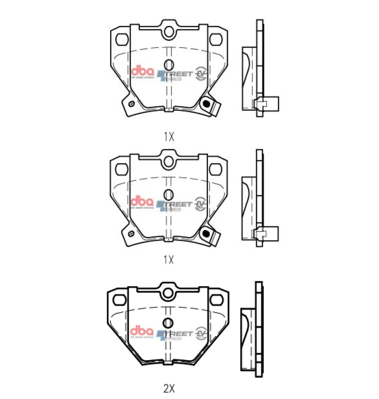 DBA Rear SSEV Street Series Brake Pads fits 2003-2008 Pontiac Vibe GT / 2000-2005 Toyota Celica GT / 2005-2006 Toyota Coro...