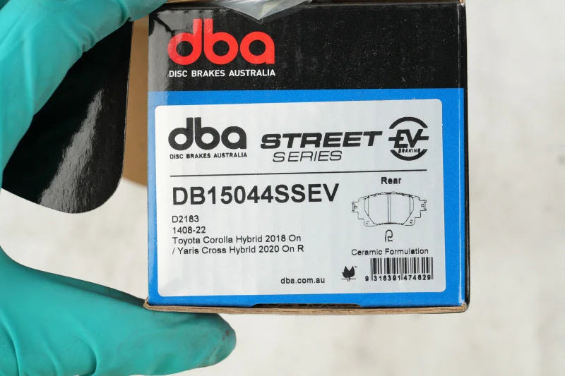 DBA Rear SSEV Street Series Brake Pads fits 2020-2022 Toyota Corolla HATCHBACK - Side View