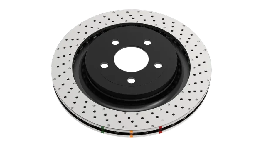 DBA 14-21 Volkswagen GTI (w/Perf Pkg 310mm Rear Disc) Rear 4000 Series Drilled Wavy Rotor w/Slv Hat - Additional View 6