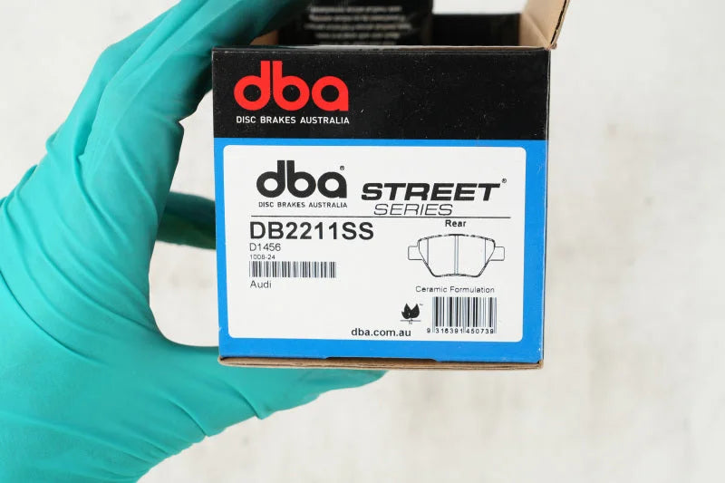 DBA Rear Street Series Brake Pads fits 2010-2019 Audi A3 FWD - Side View