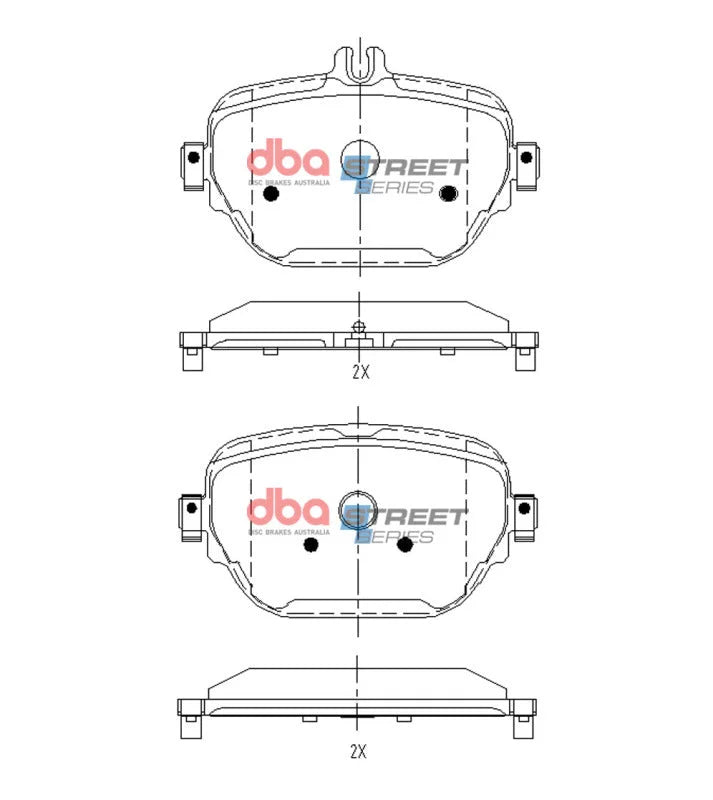 DBA Rear Street Series Brake Pads (w/Iron Rotor) fits Mercedes-Benz Amg / 53 Mercedes-Benz Amg GT / 2019 2020 Mercedes-Ben...