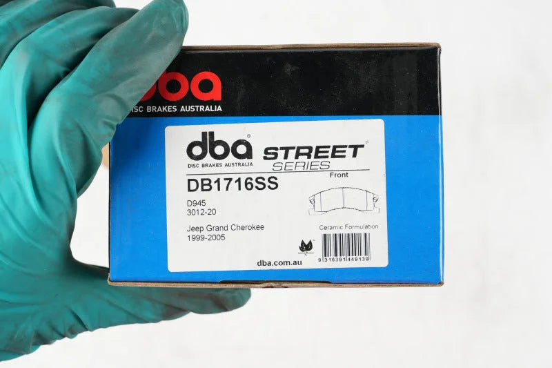 DBA Street Series Front Brake Pads fits 1999-2004 Jeep Grand Cherokee - Side View