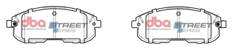 DBA Street Series Front Brake Pads fits 2003-2005 Infiniti G35 X / 2000-2004 Infiniti I30 / I35 / 2002-2013 Nissan Altima ...