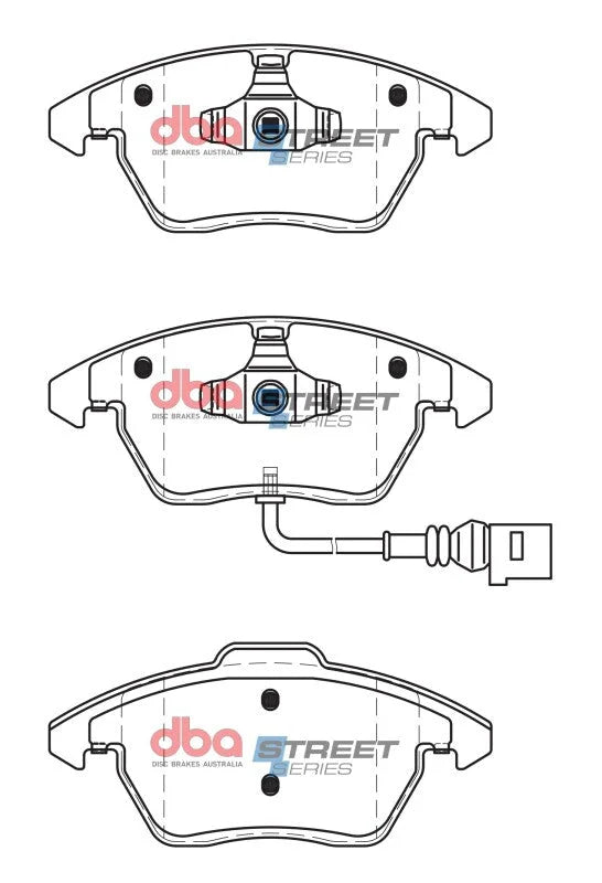 DBA Street Series Front Brake Pads fits 2006-2013 Audi A3 TDI / Quattro / TT / TT Quattro Premium Plus / 2014-2016 Volkswa...