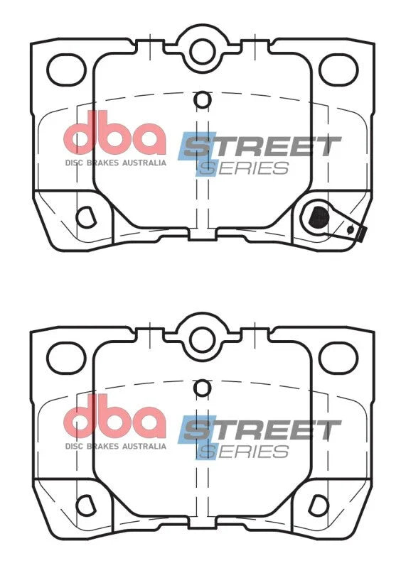 DBA Street Series Rear Brake Pads fits 2006-2011 Lexus GS300 / GS350 / GS430 / GS450H / GS460 / 2006-2013 Lexus IS250 / IS350