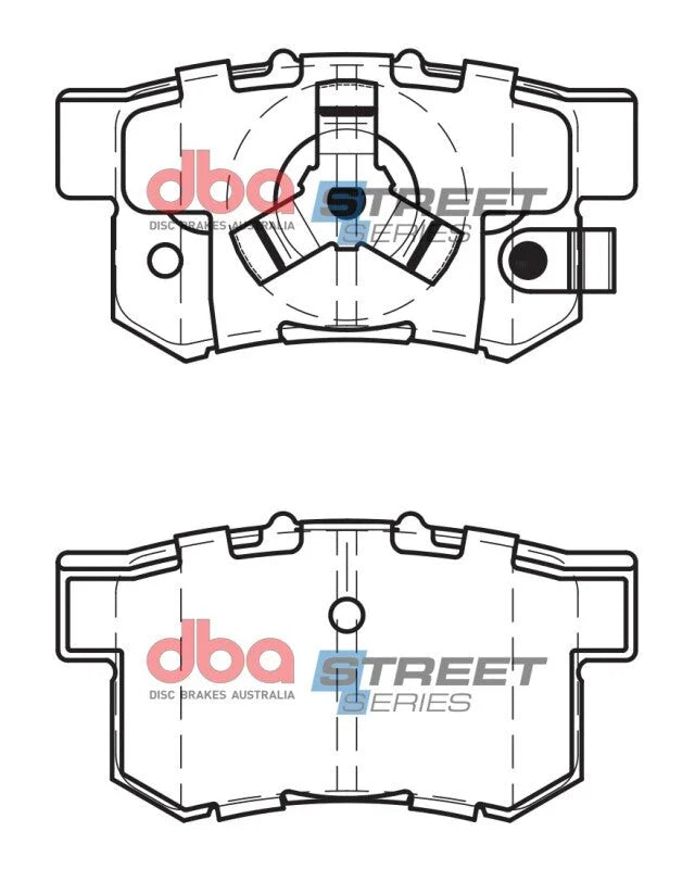 DBA Street Series Rear Brake Pads fits 2007-2018 Acura RDX / 2011 Honda Accord Crosstour EX / 2005-2015 Honda CR-V EX / EX...