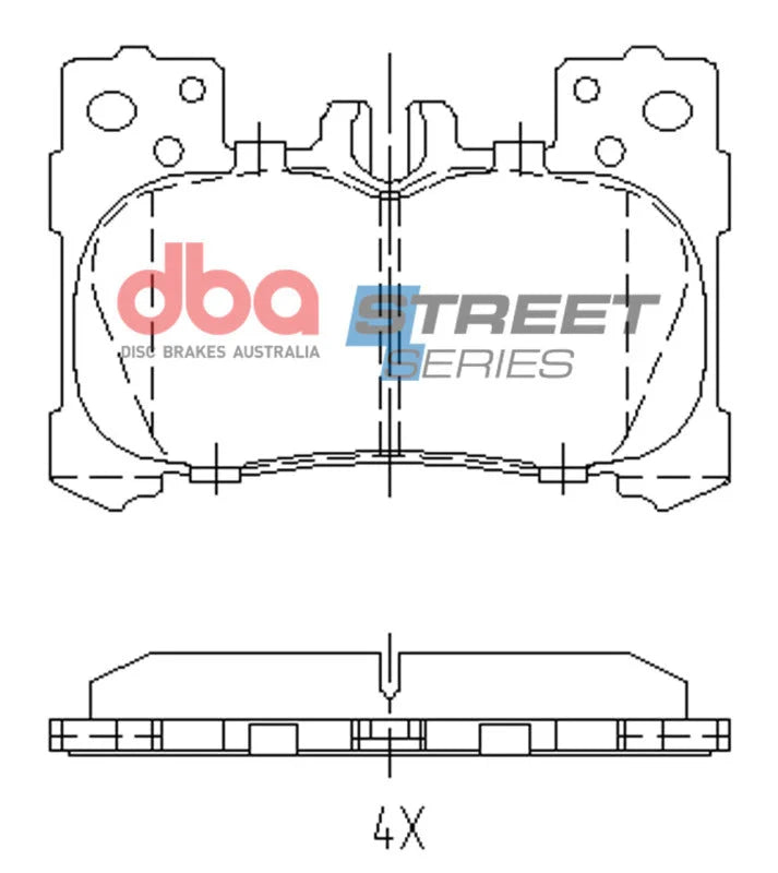 DBA Street Series Rear Brake Pads fits 2018 2019 Lexus LC500 / 2018 2021 2022 Lexus LC500H / 2019-2021 Lexus LS500H - Inst...