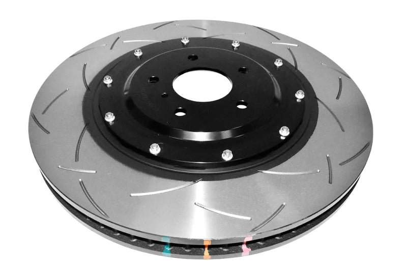 DBA T3 5000 Slotted Series w/ Black Hat Front Right 2012 Nissan GTR R35 - Main Product View