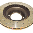 Load image into Gallery viewer, DBA Toyota Cruiser Front Drilled &amp; Slotted 4000 Series Rotor - Back View
