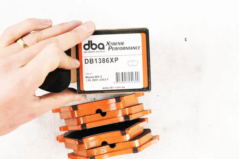 DBA XP650 Front Brake Pads fits 2001-2005 Mazda Miata w/ SPORT Suspension - Installation View