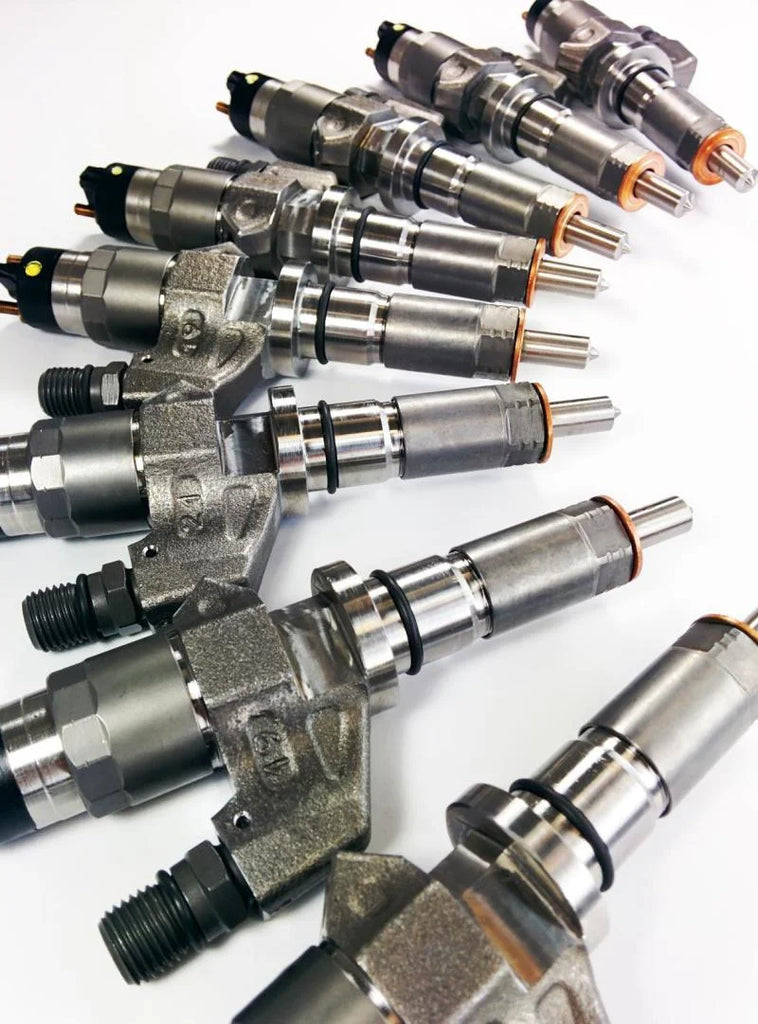 DDP 01-04 Chevrolet Duramax 6.6L LB7 Brand New Injector Set - 50hp (25% Over) - Side View
