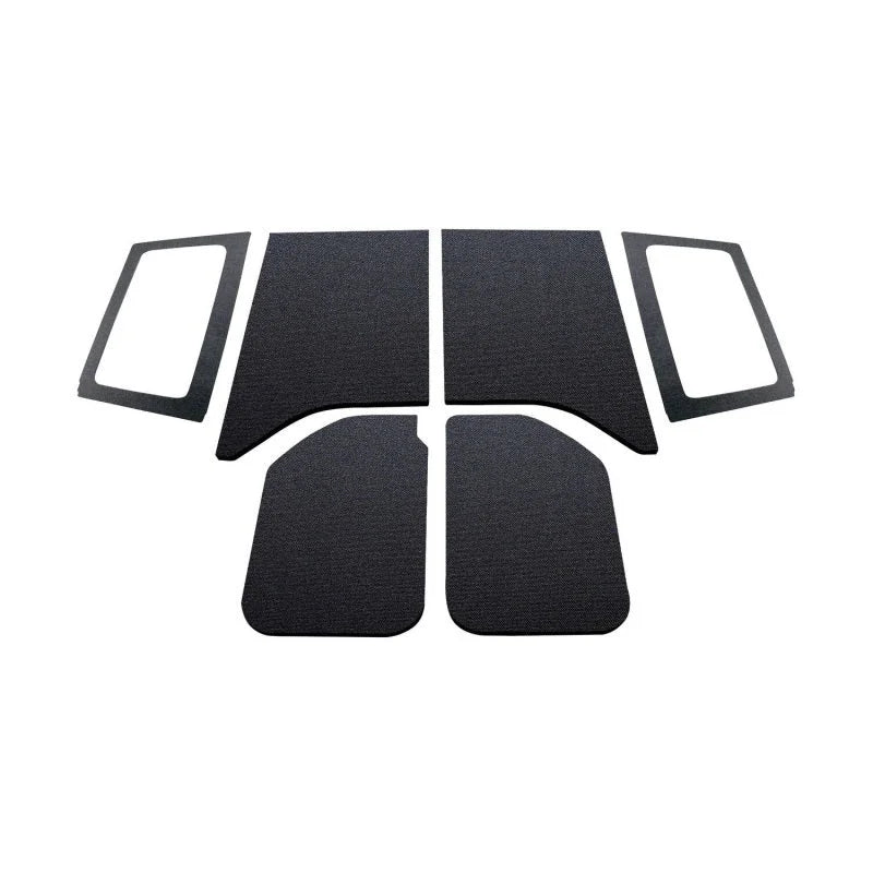DEI 11-18 Jeep Wrangler JK 2-Door Boom Mat Complete Headliner Kit - 6 Piece - Black - Side View