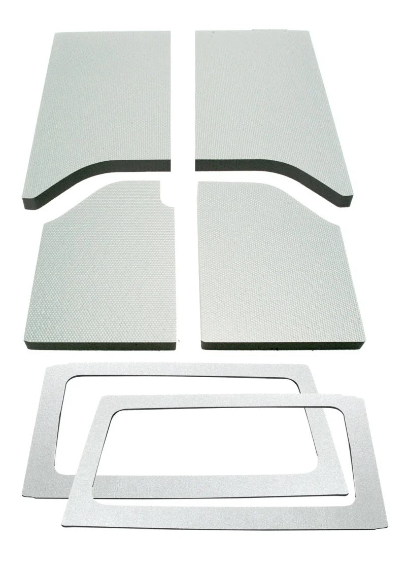DEI 11-18 Jeep Wrangler JK 2-Door Boom Mat Complete Headliner Kit - 6 Piece - White - Side View