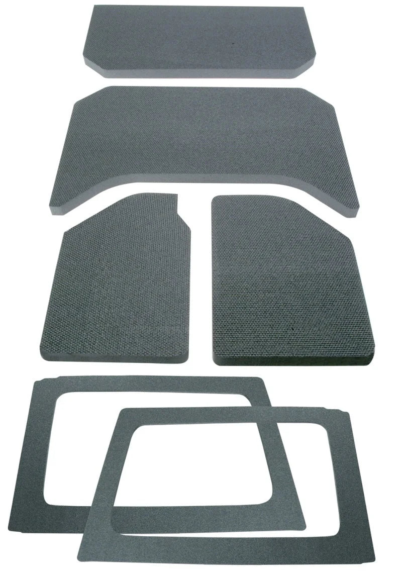 DEI 11-18 Jeep Wrangler JK 4-Door Boom Mat Complete Headliner Kit - 6 Piece - Gray - Side View