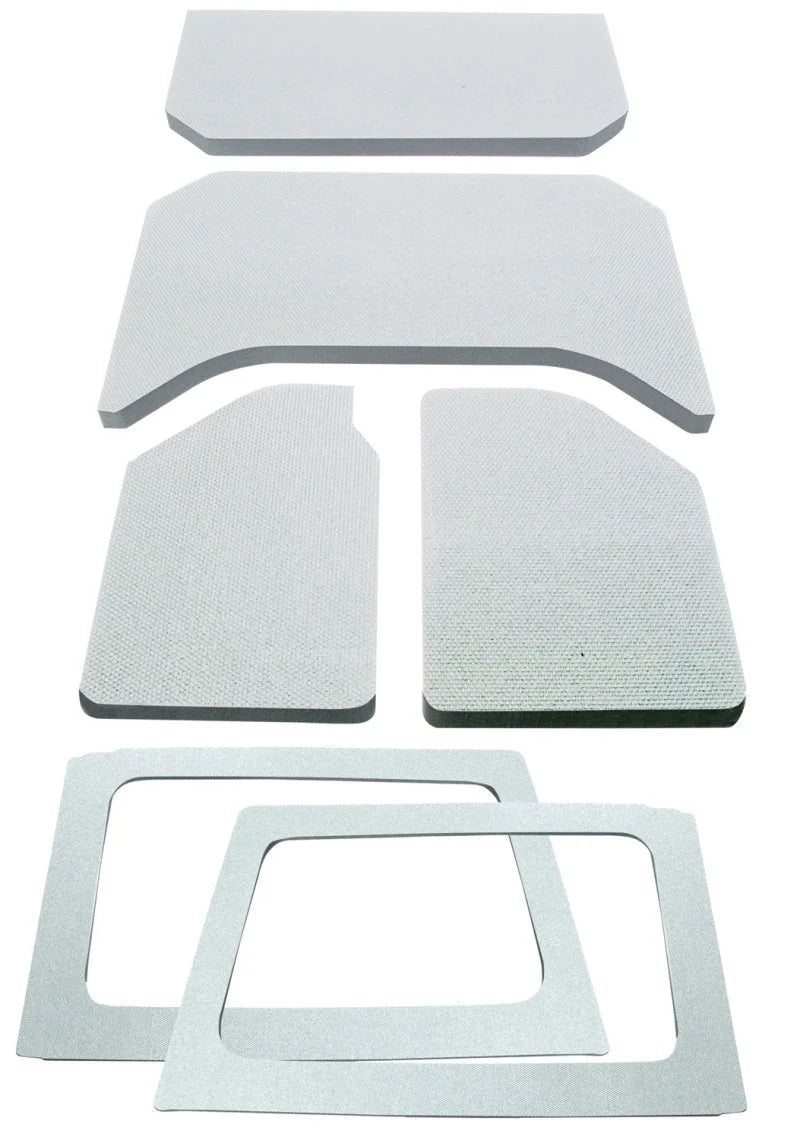 DEI 11-18 Jeep Wrangler JK 4-Door Boom Mat Complete Headliner Kit - 6 Piece - White - Side View