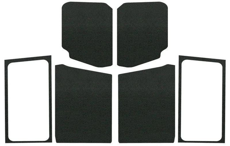 DEI 18-23 Jeep Wrangler JL 2-Door Boom Mat Complete Headliner Kit - 7 Piece - Black - Side View