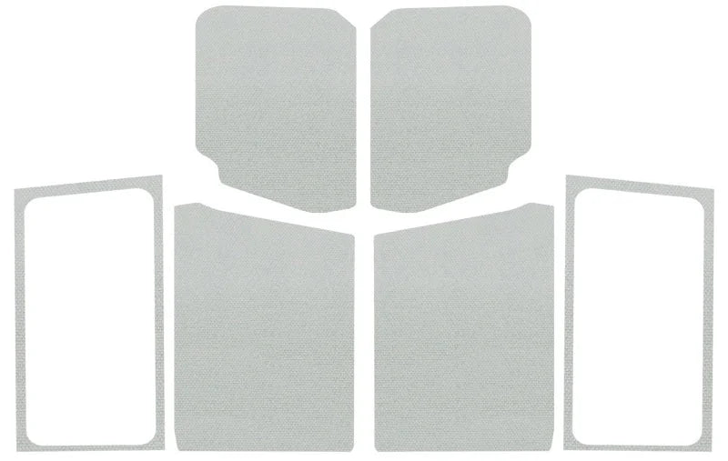 DEI 18-23 Jeep Wrangler JL 2-Door Boom Mat Complete Headliner Kit - 7 Piece - White - Back View