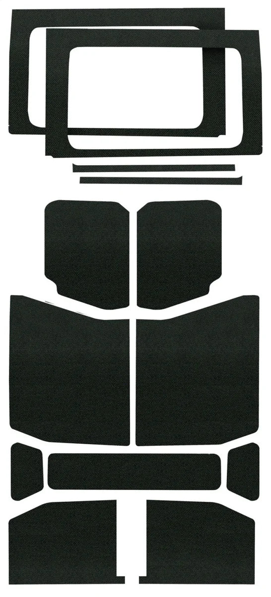 DEI 18-23 Jeep Wrangler JL 4-Door Boom Mat Complete Headliner Kit - 13 Piece - Black - Side View