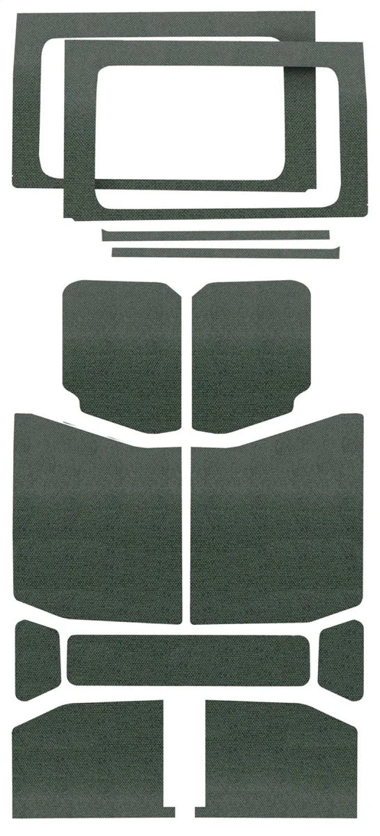 DEI 18-23 Jeep Wrangler JL 4-Door Boom Mat Complete Headliner Kit - 13 Piece - Gray - Side View