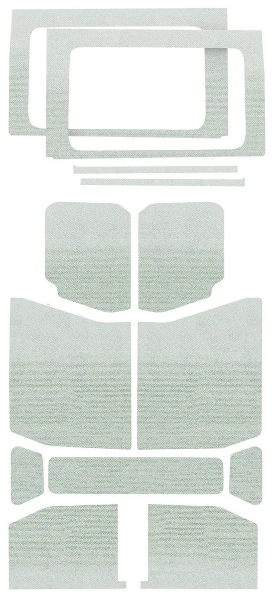 DEI 18-23 Jeep Wrangler JL 4-Door Boom Mat Complete Headliner Kit - 13 Piece - White - Side View