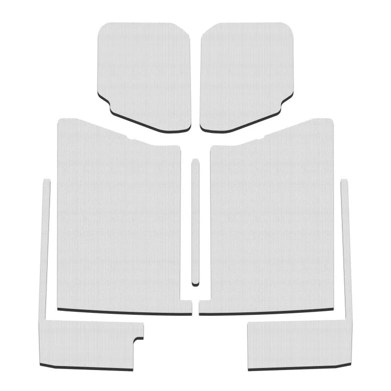 DEI 20-22 Jeep Gladiator JT 4-Door Boom Mat Complete Headliner Kit - 7 Piece - White - Side View