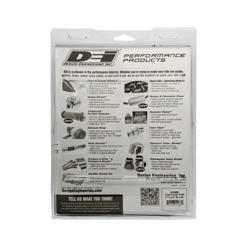 DEI Cool-Cover GOLD 3in to 4in OD Air Tube x 28in L - Air Tube Cover Kit - Installation View