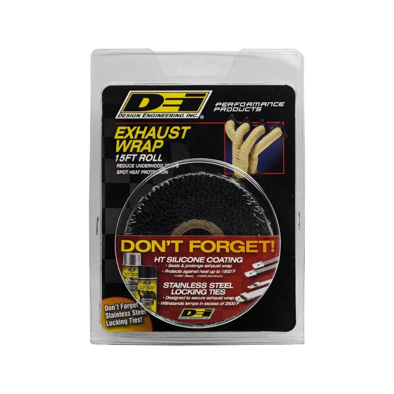 DEI Exhaust Wrap 1in x 15ft - Black - Side View