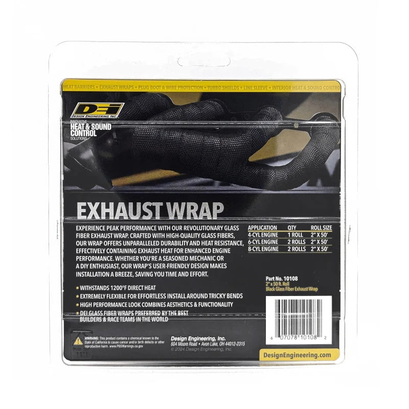 DEI Exhaust Wrap 2in x 50ft - Black - Side View