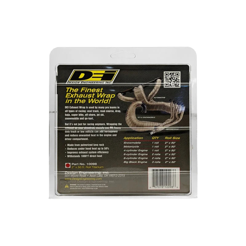 DEI Exhaust Wrap 2in x 50ft - Titanium - Side View
