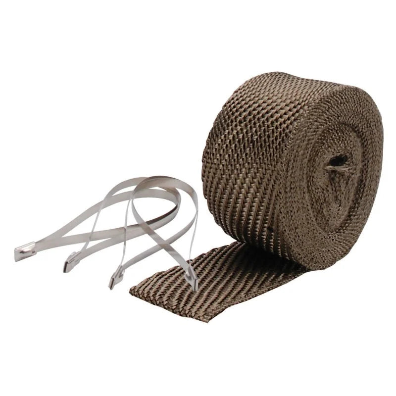 DEI Exhaust Wrap Kit - Pipe Wrap and Locking Tie - Titanium - Side View
