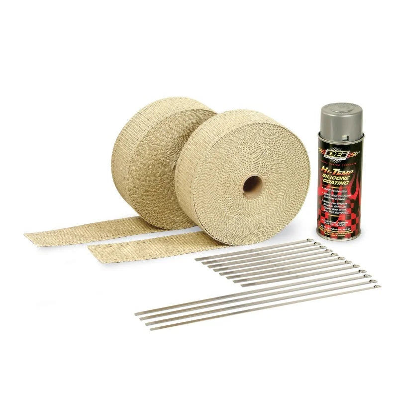 DEI Exhaust Wrap Kit - Tan Wrap & Aluminum HT Silicone Coating (Aerosol) - Main Product View
